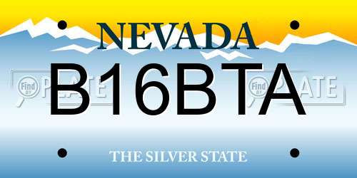 B16BTA Nevada License Plate