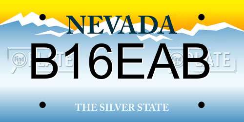 B16EAB Nevada License Plate