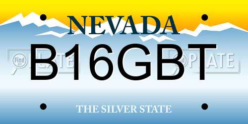 B16GBT Nevada License Plate