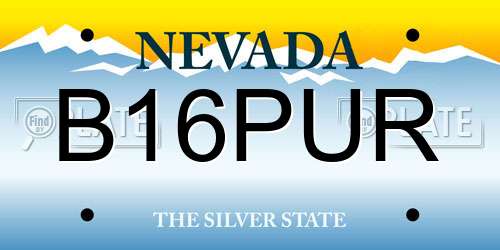 B16PUR Nevada License Plate