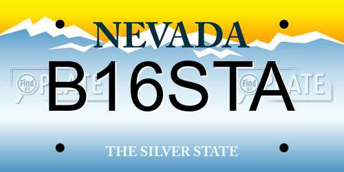B16STA Nevada License Plate