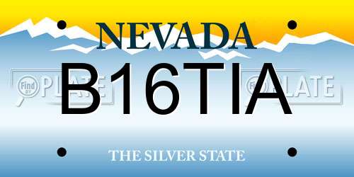 B16TIA Nevada License Plate