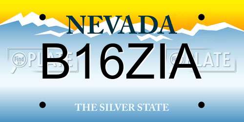 B16ZIA Nevada License Plate