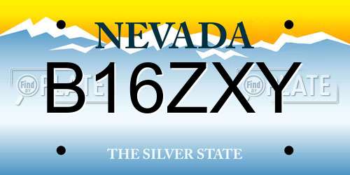 B16ZXY Nevada License Plate