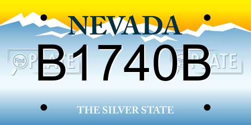 B1740B Nevada License Plate