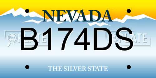B174DS Nevada License Plate