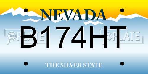 B174HT Nevada License Plate