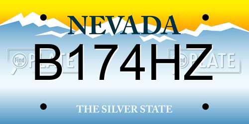B174HZ Nevada License Plate