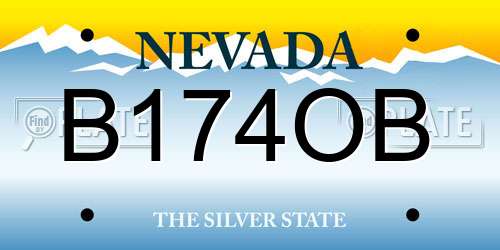 B174OB Nevada License Plate