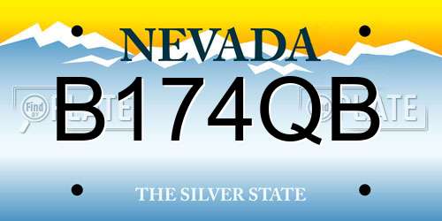 B174QB Nevada License Plate