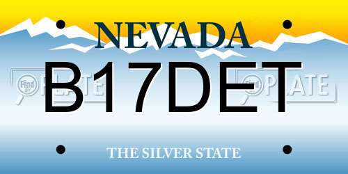 B17DET Nevada License Plate
