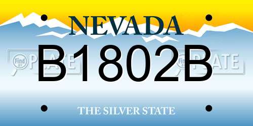 B1802B Nevada License Plate