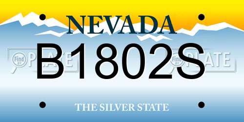 B1802S Nevada License Plate