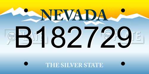 B182729 Nevada License Plate