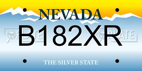 B182XR Nevada License Plate