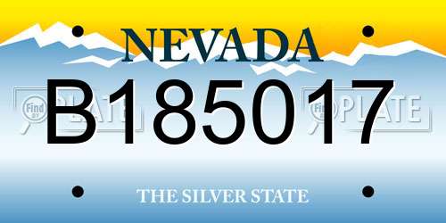 B185017 Nevada License Plate