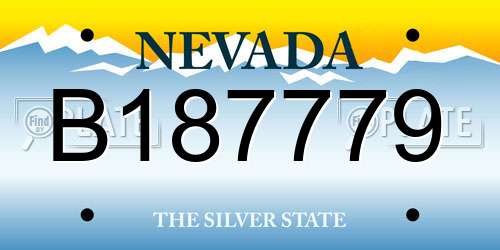 B187779 Nevada License Plate