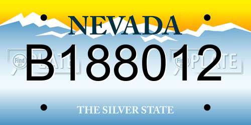 B188012 Nevada License Plate