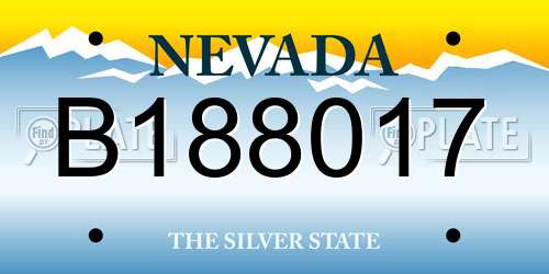 B188017 Nevada License Plate