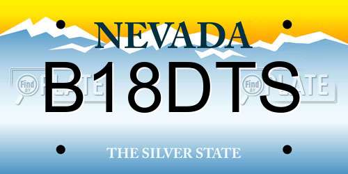 B18DTS Nevada License Plate