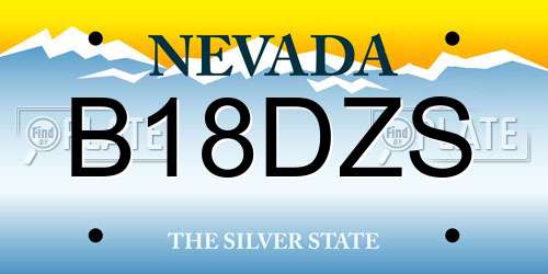 B18DZS Nevada License Plate