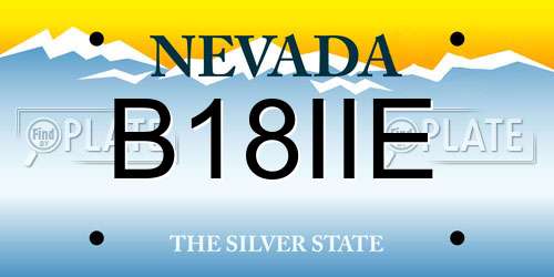 B18IIE Nevada License Plate