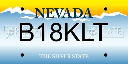B18KLT Nevada License Plate