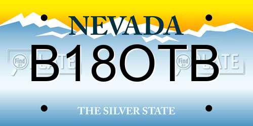 B18OTB Nevada License Plate