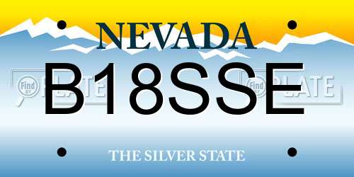 B18SSE Nevada License Plate