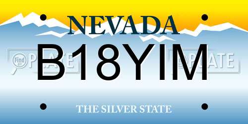 B18YIM Nevada License Plate