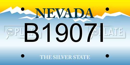 B1907I Nevada License Plate