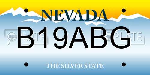 B19ABG Nevada License Plate