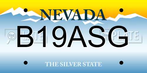B19ASG Nevada License Plate