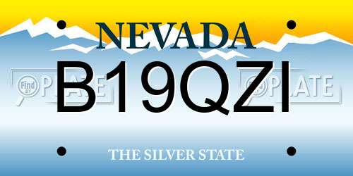B19QZI Nevada License Plate