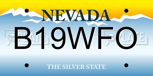 B19WFO Nevada License Plate