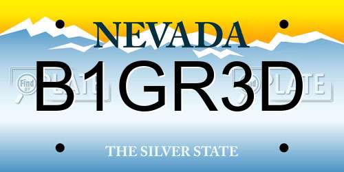 B1GR3D Nevada License Plate