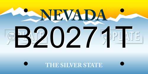B20271T Nevada License Plate