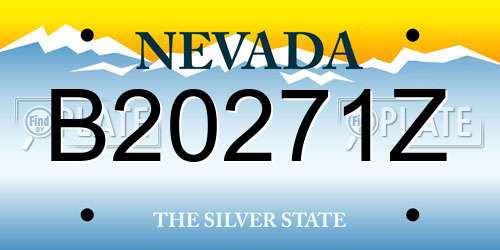 B20271Z Nevada License Plate