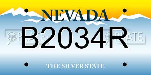 B2034R Nevada License Plate