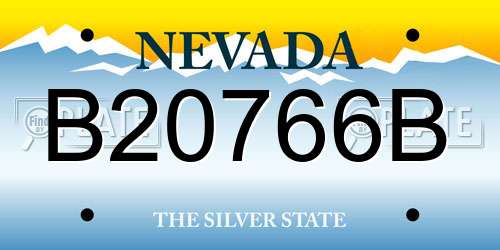 B20766B Nevada License Plate