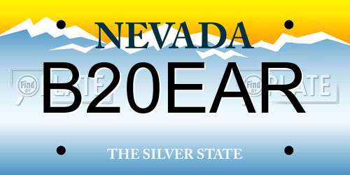 B20EAR Nevada License Plate