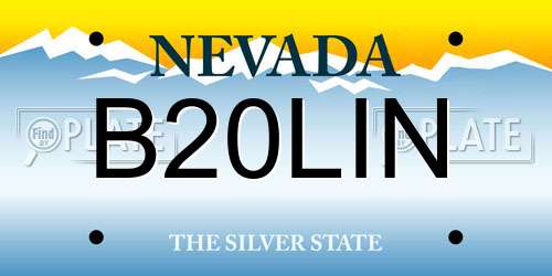 B20LIN Nevada License Plate