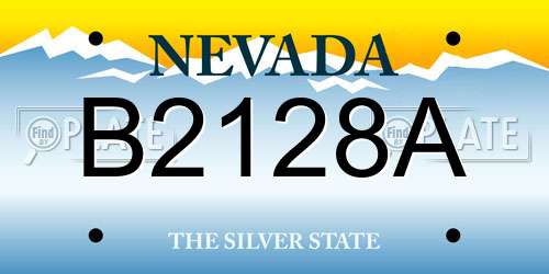 B2128A Nevada License Plate