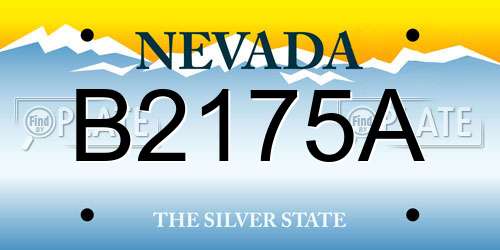 B2175A Nevada License Plate