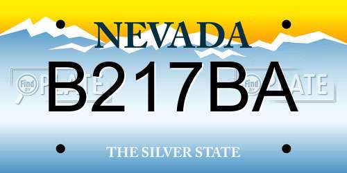 B217BA Nevada License Plate