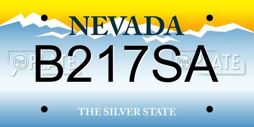 B217SA Nevada License Plate