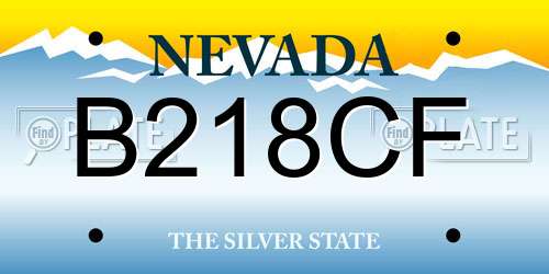 B218CF Nevada License Plate