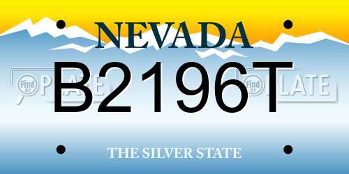 B2196T Nevada License Plate