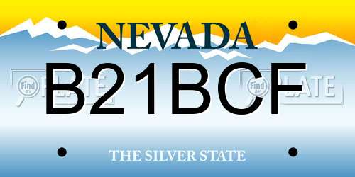 B21BCF Nevada License Plate