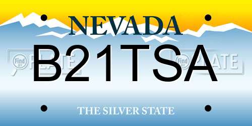 B21TSA Nevada License Plate